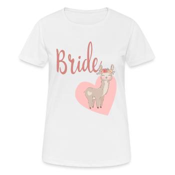 Mariée à être mariée Alpaga Llama Alpaca JGA Party - T-shirt respirant Femme - blanc - Devant - AI Model Female 172 dark (172cm)