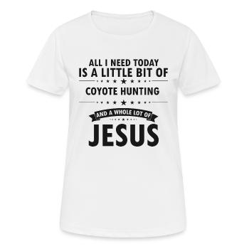 Conception de coyote pour les réacteurs de coyote - T-shirt respirant Femme - blanc - Devant - AI Model Female 172 dark (172cm)
