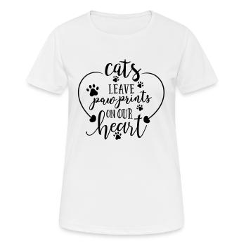 chats laissent des empreintes de pattes - T-shirt respirant Femme - blanc - Devant - AI Model Female 172 dark (172cm)