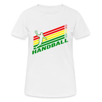 Handball Handball Fan Jump Throw Joueur de handball - T-shirt respirant Femme - blanc - Devant - AI Model Female 172 dark (172cm)