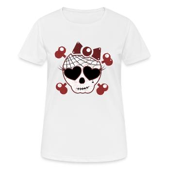 Skull Sweet Rockabilly, idée cadeau - T-shirt respirant Femme - blanc - Devant - AI Model Female 172 dark (172cm)
