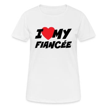 Ich liebe meine Verlobte - Frauen T-Shirt atmungsaktiv - Weiß - Vorne - AI Model Female 172 dark (172cm)