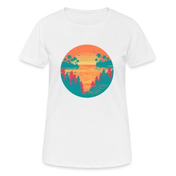 Coucher de soleil tropical - T-shirt respirant Femme - blanc - Devant - AI Model Female 172 dark (172cm)