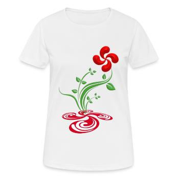 Flower of the Basque Country - Women's Breathable T-Shirt - white - Front - AI Model Female 172 dark (172cm)
