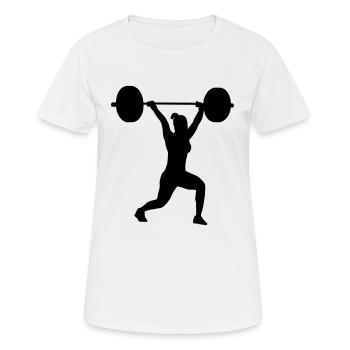 Stoßen Ausfallschritt Frau - Frauen T-Shirt atmungsaktiv - Weiß - Vorne - AI Model Female 172 dark (172cm)