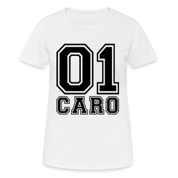 Caro - Name - Frauen T-Shirt atmungsaktiv - Weiß - Vorne - AI Model Female 172 dark (172cm)