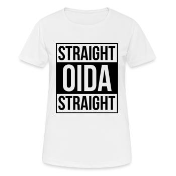 Straight Oida plain - Frauen T-Shirt atmungsaktiv - Weiß - Vorne - AI Model Female 172 dark (172cm)