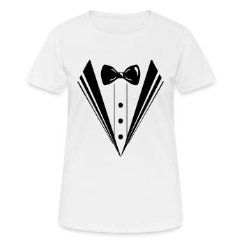 anzug - Frauen T-Shirt atmungsaktiv - Weiß - Vorne - AI Model Female 172 dark (172cm)