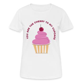 Cupcake - Vous êtes mes cerises - Déclaration d'amour - T-shirt respirant Femme - blanc - Devant - AI Model Female 172 dark (172cm)