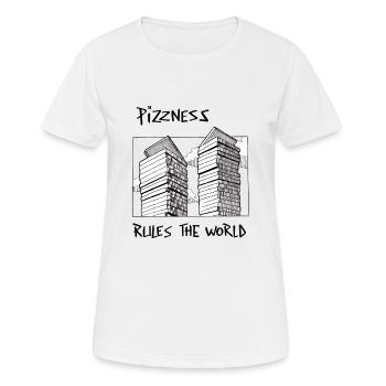 pizzas regiert die Welt - Frauen T-Shirt atmungsaktiv - Weiß - Vorne - AI Model Female 172 dark (172cm)