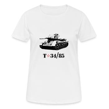 t34 85 russian tank - Women's Breathable T-Shirt - white - Front - AI Model Female 172 dark (172cm)