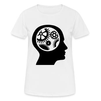 Zahnräder im Kopf - Silhouette - Frauen T-Shirt atmungsaktiv - Weiß - Vorne - AI Model Female 172 dark (172cm)