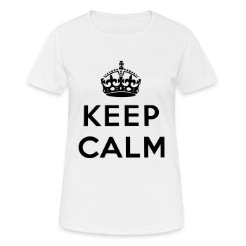 Keep Calm - Frauen T-Shirt atmungsaktiv - Weiß - Vorne - AI Model Female 172 dark (172cm)