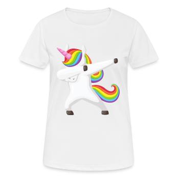 Licorne Dab, Dabbendes Licorne, DAB, Rainbow - T-shirt respirant Femme - blanc - Devant - AI Model Female 172 dark (172cm)