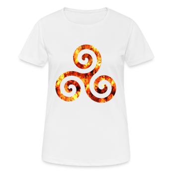 symbole celtique 1 feu - T-shirt respirant Femme - blanc - Devant - AI Model Female 172 dark (172cm)
