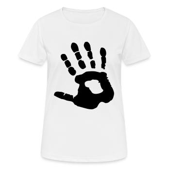 hand_f1 - T-shirt respirant Femme - blanc - Devant - AI Model Female 172 dark (172cm)