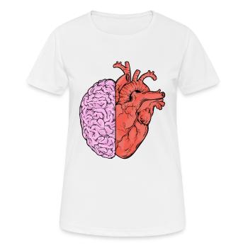 Coeur et cerveau - T-shirt respirant Femme - blanc - Devant - AI Model Female 172 dark (172cm)