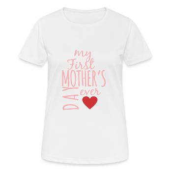Mein erster Muttertag - Frauen T-Shirt atmungsaktiv - Weiß - Vorne - AI Model Female 172 dark (172cm)