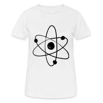 atom-logo - Frauen T-Shirt atmungsaktiv - Weiß - Vorne - AI Model Female 172 dark (172cm)