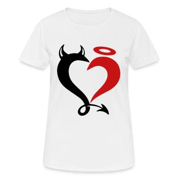 Engel und Teufel Liebespaar. - Frauen T-Shirt atmungsaktiv - Weiß - Vorne - AI Model Female 172 dark (172cm)