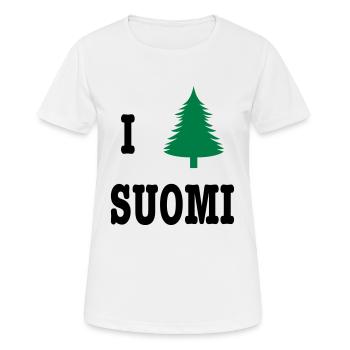 I heart Soumi - T-shirt respirant Femme - blanc - Devant - AI Model Female 172 dark (172cm)