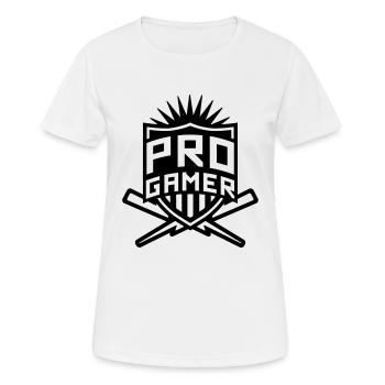 Pro Gamer (Wappen) - Frauen T-Shirt atmungsaktiv - Weiß - Vorne - AI Model Female 172 dark (172cm)