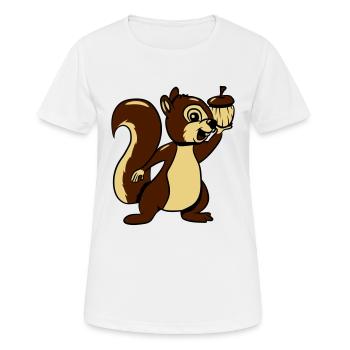 Squirrel foster joy - Women's Breathable T-Shirt - white - Front - AI Model Female 172 dark (172cm)