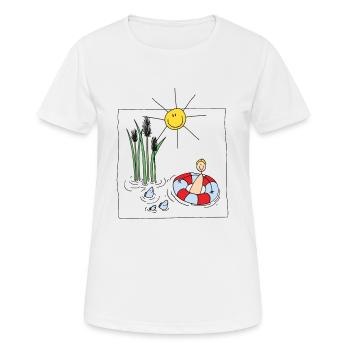 Bathing fun - Women's Breathable T-Shirt - white - Front - AI Model Female 172 dark (172cm)