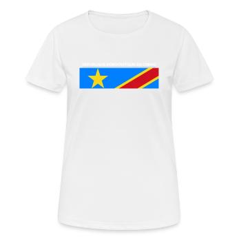 La République démocratique du Congo - T-shirt respirant Femme - blanc - Devant - AI Model Female 172 dark (172cm)