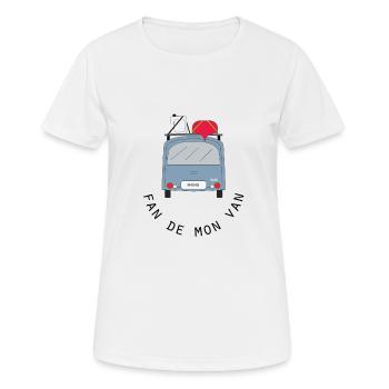 fan de mon van - T-shirt respirant Femme - blanc - Devant - AI Model Female 172 dark (172cm)