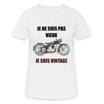 Je ne suis pas vieux je suis vintage - T-shirt respirant Femme - blanc - Devant - AI Model Female 172 dark (172cm)