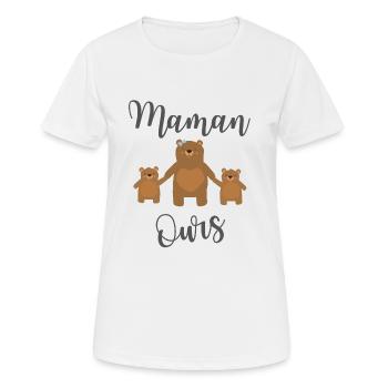 Maman ours - T-shirt respirant Femme - blanc - Devant - AI Model Female 172 dark (172cm)