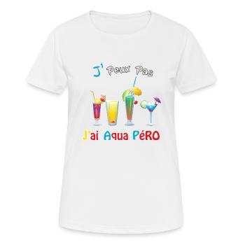 J'peux pas j'ai aqua péro - T-shirt respirant Femme - blanc - Devant - AI Model Female 172 dark (172cm)