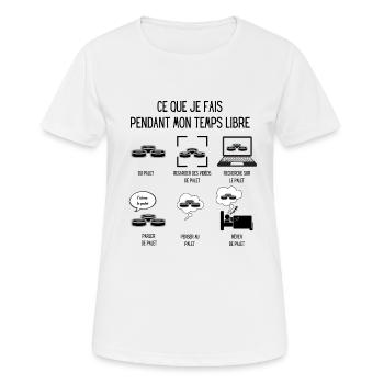 j'ai palet idée cadeau palet breton - T-shirt respirant Femme - blanc - Devant - AI Model Female 172 dark (172cm)