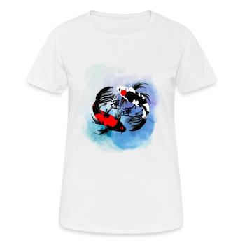 carpe koi - T-shirt respirant Femme - blanc - Devant - AI Model Female 172 dark (172cm)