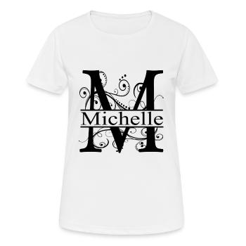 Monogramm mit dem Vornamen Michelle - Frauen T-Shirt atmungsaktiv - Weiß - Vorne - AI Model Female 172 dark (172cm)