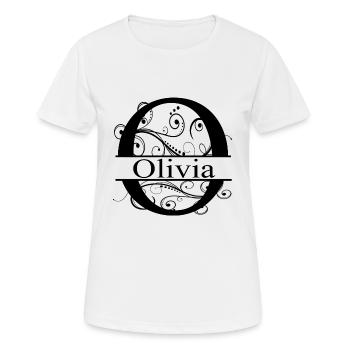 Monogramm mit dem Vornamen Olivia - Frauen T-Shirt atmungsaktiv - Weiß - Vorne - AI Model Female 172 dark (172cm)