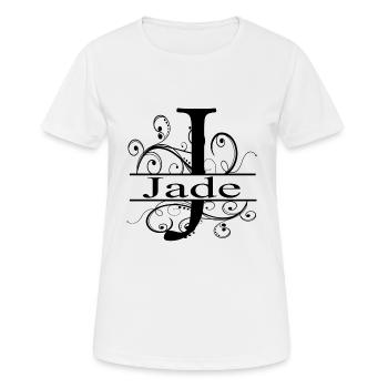 Monogramm mit dem Vornamen Jade - Frauen T-Shirt atmungsaktiv - Weiß - Vorne - AI Model Female 172 dark (172cm)