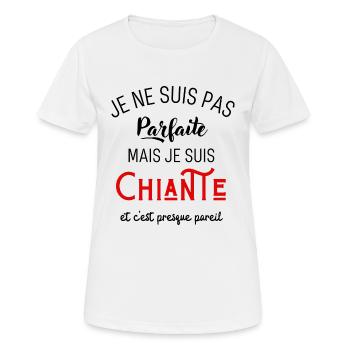 Pas parfaite mais chiante - T-shirt respirant Femme - blanc - Devant - AI Model Female 172 dark (172cm)