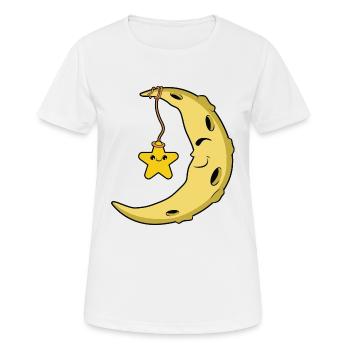 Mond - Frauen T-Shirt atmungsaktiv - Weiß - Vorne - AI Model Female 172 dark (172cm)