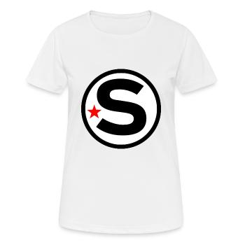 Buchstabe S - Frauen T-Shirt atmungsaktiv - Weiß - Vorne - AI Model Female 172 dark (172cm)