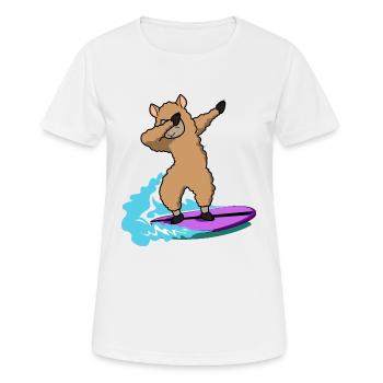 dab dabbing lama surf animaux de Noël enfants - T-shirt respirant Femme - blanc - Devant - AI Model Female 172 dark (172cm)