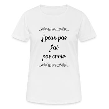 J'peux pas j'ai pas envie - T-shirt respirant Femme - blanc - Devant - AI Model Female 172 dark (172cm)