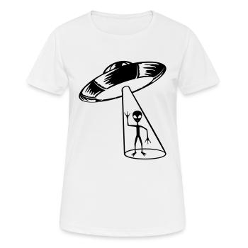 Beam Ufo Alien beckons - Women's Breathable T-Shirt - white - Front - AI Model Female 172 dark (172cm)