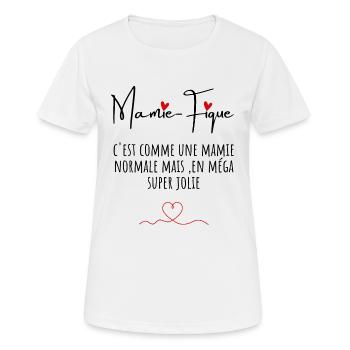 Mamie-fique mamie magnifique - T-shirt respirant Femme - blanc - Devant - AI Model Female 172 dark (172cm)