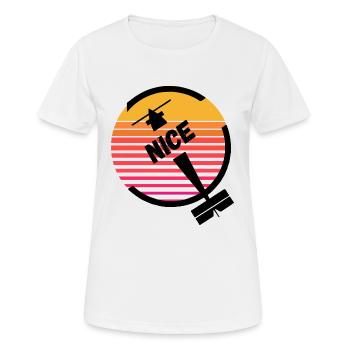 Nizza Côte d'Azur Frankreich Soleil Retro Flughafen - Frauen T-Shirt atmungsaktiv - Weiß - Vorne - AI Model Female 172 dark (172cm)