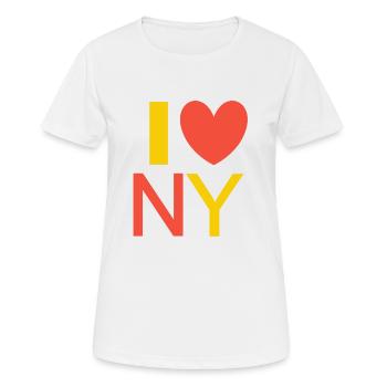 I love NY - T-shirt respirant Femme - blanc - Devant - AI Model Female 172 dark (172cm)