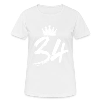 34 Zahl Krone - Frauen T-Shirt atmungsaktiv - Weiß - Vorne - AI Model Female 172 dark (172cm)