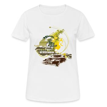 Old School - Frauen T-Shirt atmungsaktiv - Weiß - Vorne - AI Model Female 172 dark (172cm)