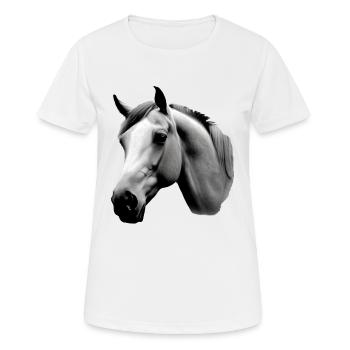 Pferd Skizze Bleistift Pferde Tier Porträts 8 - Frauen T-Shirt atmungsaktiv - Weiß - Vorne - AI Model Female 172 dark (172cm)